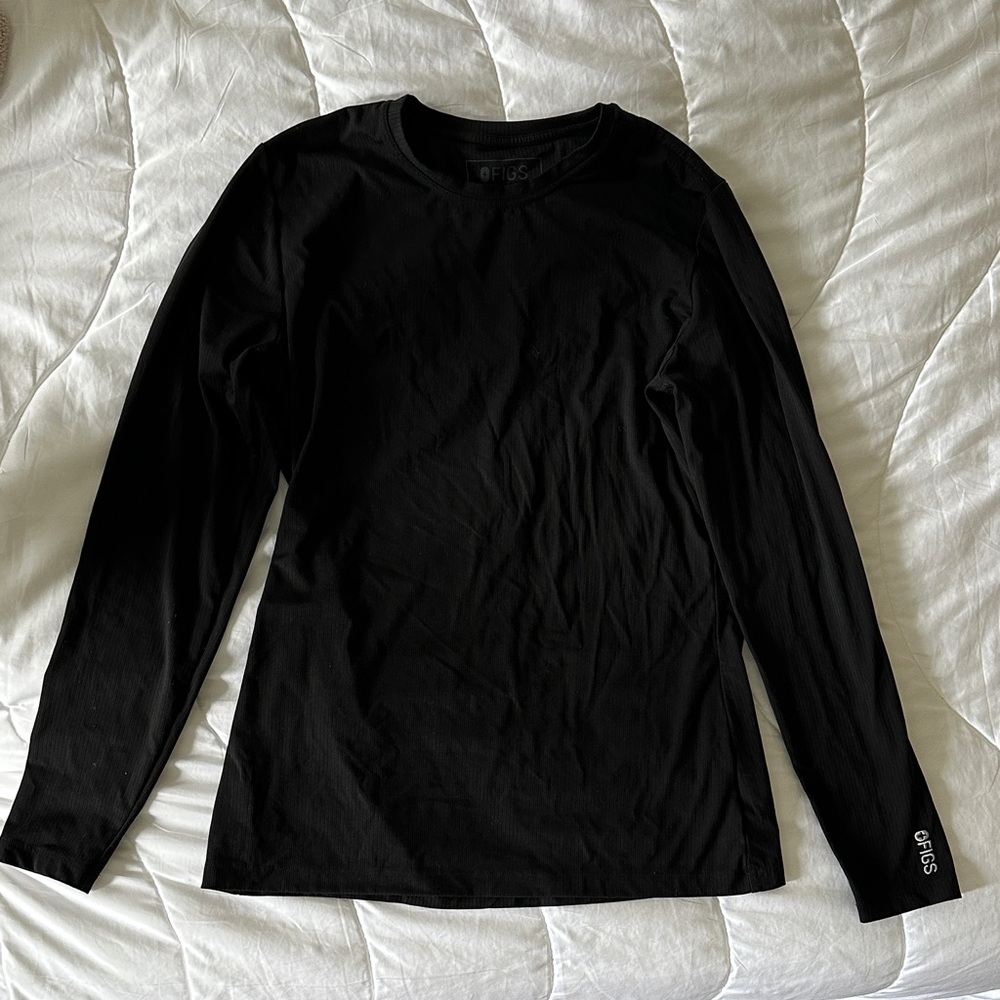 Figs Women’s Ribbed Longsleeve Underscrub, black